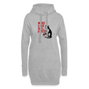 Make Love Not Votes Katze - Hoodie-Kleid - Grau meliert - Vorne