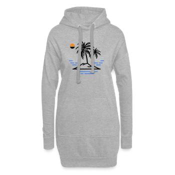 Palmen Insel - Hoodie-Kleid - Grau meliert - Vorne