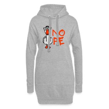 Gans Nope Mittelfinger Nerd Geek Hornbrille Schlau - Hoodie-Kleid - Grau meliert - Vorne