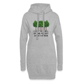 Wald nach dem Regen - Hoodie-Kleid - Grau meliert - Vorne