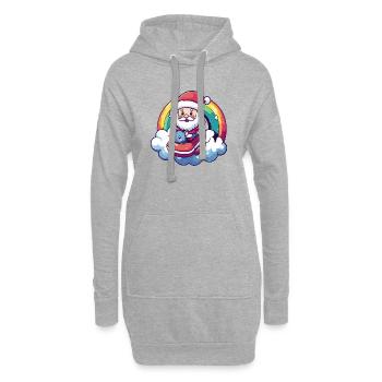Maus Weihnachtsmann Weihnachten - Hoodie-Kleid - Grau meliert - Vorne