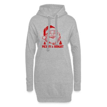 Weihnachtsmann und Weihnachten - Hoodie-Kleid - Grau meliert - Vorne