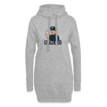 Bierpolizist Motiv mit Bierkrug - Hoodie-Kleid - Grau meliert - Vorne