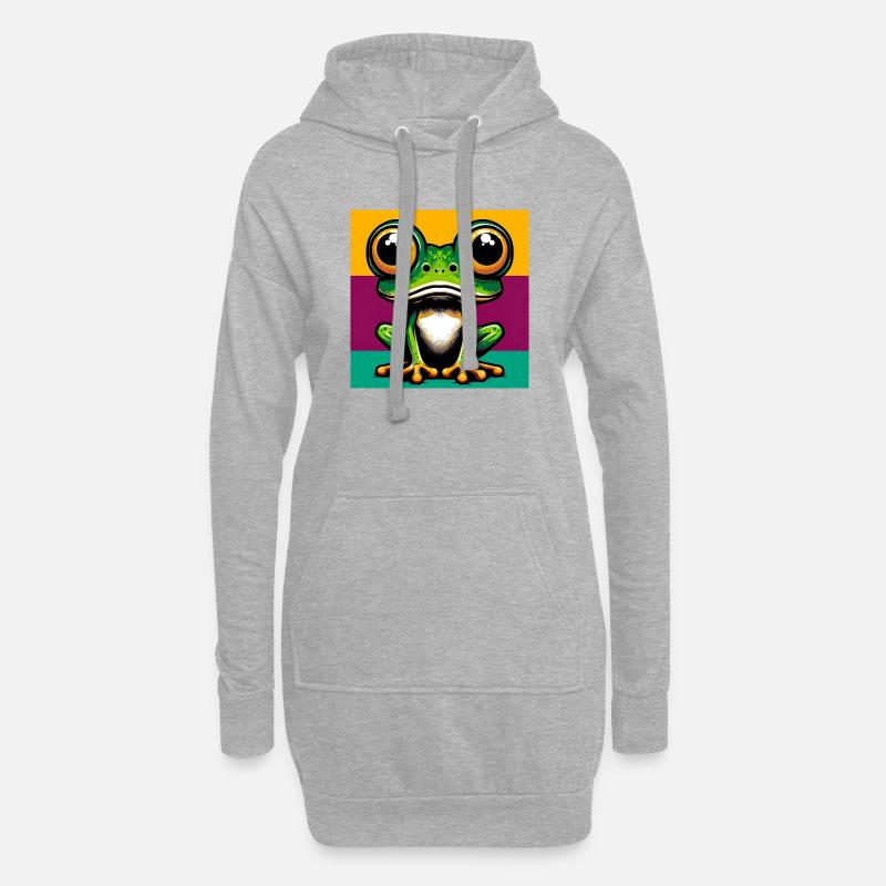 Frosch - Hoodie-Kleid - Grau meliert