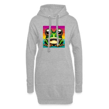grenouille - Sweat-shirt à capuche long Femme - gris chiné - Devant