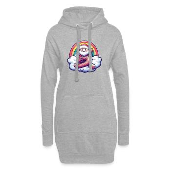 Serpent Cobra Père Noël - Sweat-shirt à capuche long Femme - gris chiné - Devant