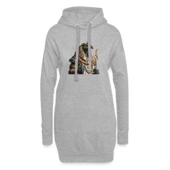 Mythologie Dieu Faucon avec ornements en or - Sweat-shirt à capuche long Femme - gris chiné - Devant