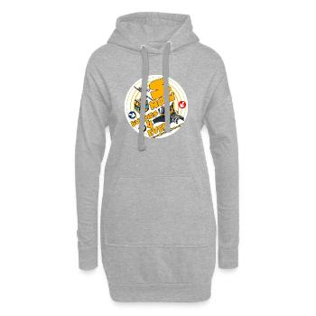1423-SNOW_BUDDIES_4_EVER_geel-Buchstaben - Hoodie-Kleid - Grau meliert - Vorne