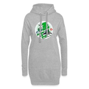 1423-SNOW_BUDDIES_4_EVER_groen-lettres - Sweat-shirt à capuche long Femme - gris chiné - Devant
