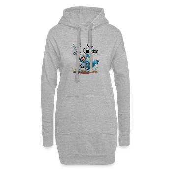 Sir Cumcise - Memeshirt médiéval drôle - Sweat-shirt à capuche long Femme - gris chiné - Devant