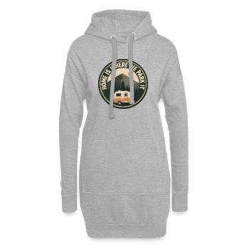 Camper Camping Home est l’endroit où nous le garons - Sweat-shirt à capuche long Femme - gris chiné - Devant