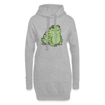 Crapaud gras - Sweat-shirt à capuche long Femme - gris chiné - Devant