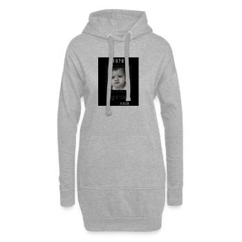 portait tete de Bébé en noir et blanc - Sweat-shirt à capuche long Femme - gris chiné - Devant