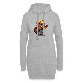 Biber Bauarbeiter Bob Helm Hallo Plan Baumeister - Hoodie-Kleid - Grau meliert - Vorne
