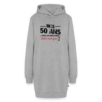 50ème Anniversaire 1975 Cadeau Drôle - Sweat-shirt à capuche long Femme - gris chiné - Devant