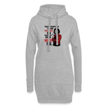 WATCH ME – Feminist Rebel - Hoodie-Kleid - Grau meliert - Vorne