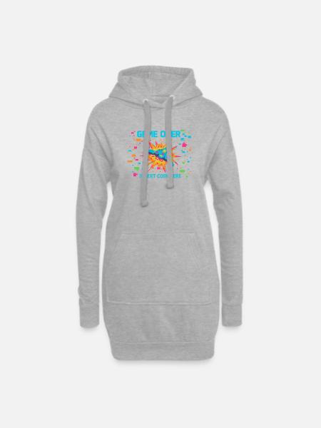 Game Over Neon Arcade Game - Hoodie-Kleid - Grau meliert