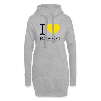 I love Rührei - Hoodie-Kleid - Grau meliert - Vorne