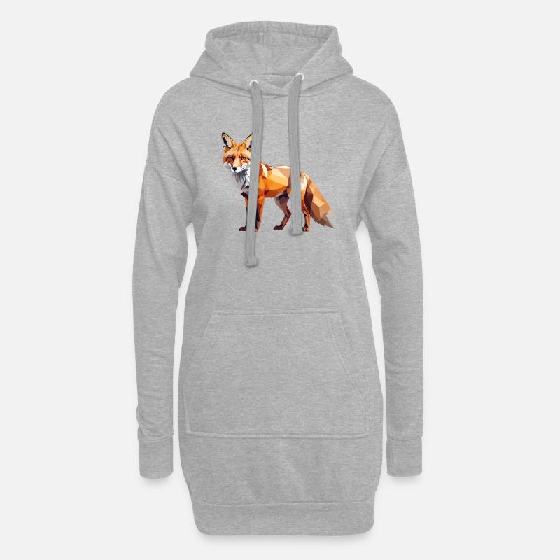 Fuchs1 - Hoodie-Kleid - Grau meliert