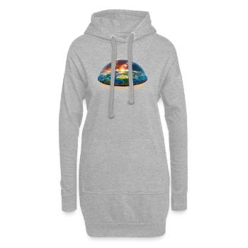 Die Welt ist, was du glaubst - Hoodie-Kleid - Grau meliert - Vorne