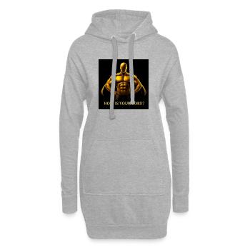 Goldener Kern Held Fitness Illustration - Hoodie-Kleid - Grau meliert - Vorne