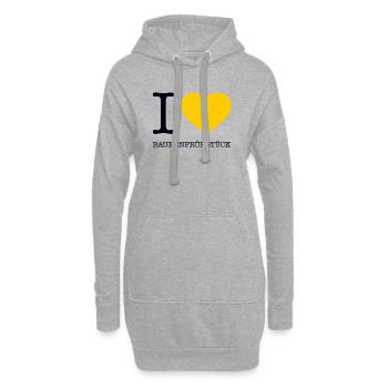 J’adore le petit déjeuner fermier - Sweat-shirt à capuche long Femme - gris chiné - Devant