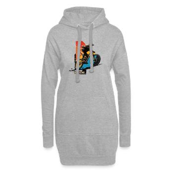 Aventure en montagne Action en VTT - Sweat-shirt à capuche long Femme - gris chiné - Devant