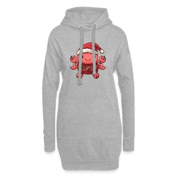 Krebs Krabbe Weihnachten - Hoodie-Kleid - Grau meliert - Vorne