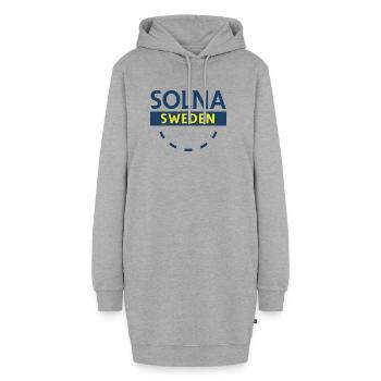 Solna Schweden Logo kreisförmiges Design - Hoodie-Kleid - Grau meliert - Vorne