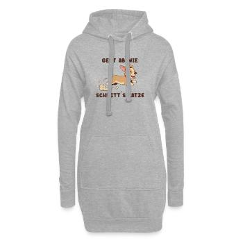 Flinker Corgi Sprint Spruch - Hoodie-Kleid - Grau meliert - Vorne
