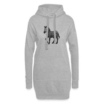 Zebra Ornament Tribalswirl Pattern - Sweat-shirt à capuche long Femme - gris chiné - Devant