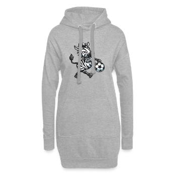 Joueur zèbre avec ballon - Sweat-shirt à capuche long Femme - gris chiné - Devant