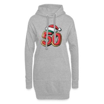 50 Zahl Keks Weihnachten - Hoodie-Kleid - Grau meliert - Vorne