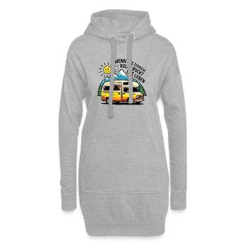 Wohnmobil Spruch – Das Leben rockt Camping Humor - Hoodie-Kleid - Grau meliert - Vorne