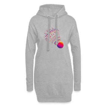 Badminton coloré – motif de badminton dynamique - Sweat-shirt à capuche long Femme - gris chiné - Devant