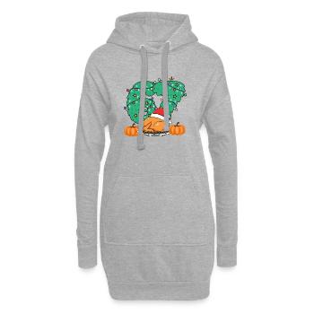 Gobble Christmas Roast Kranz Nummer 67, dankbar - Hoodie-Kleid - Grau meliert - Vorne