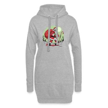 Gruseliges Monster Zombie Weihnachten Horror - Hoodie-Kleid - Grau meliert - Vorne