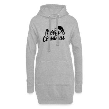Joyeux Noël avec le Père Noël Hat - Sweat-shirt à capuche long Femme - gris chiné - Devant