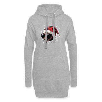 Coccinelle Noël Drôle - Sweat-shirt à capuche long Femme - gris chiné - Devant