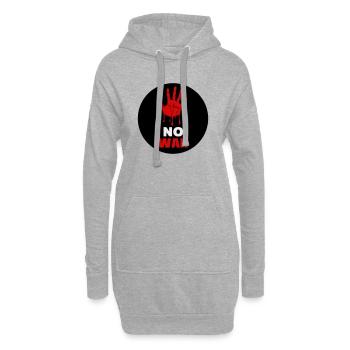 Kein Krieg - Hoodie-Kleid - Grau meliert - Vorne