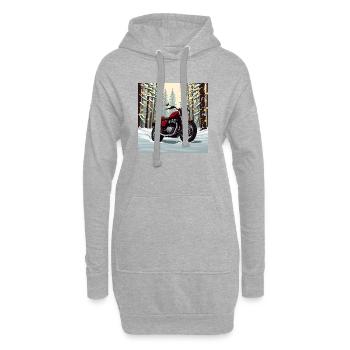 Roulez en hiver - Sweat-shirt à capuche long Femme - gris chiné - Devant