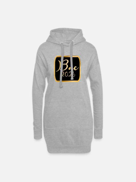 France Lycée BAC 2026 - Sweat-shirt à capuche long Femme - gris chiné