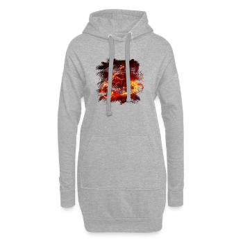 Cycliste de Fire Bike - Sweat-shirt à capuche long Femme - gris chiné - Devant