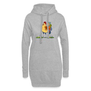 Coq - Sweat-shirt à capuche long Femme - gris chiné - Devant