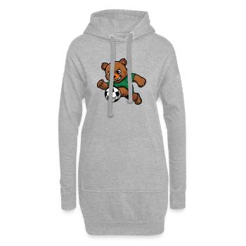 Bär Fußball - Hoodie-Kleid - Grau meliert - Vorne