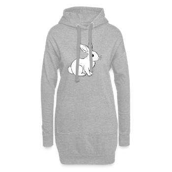 Kaninchen Häschen Hase Zwergkaninchen Geschenk - Hoodie-Kleid - Grau meliert - Vorne