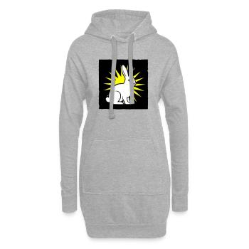 Cooler Hase im Punk Rock & Pop Art Stil - Hoodie-Kleid - Grau meliert - Vorne