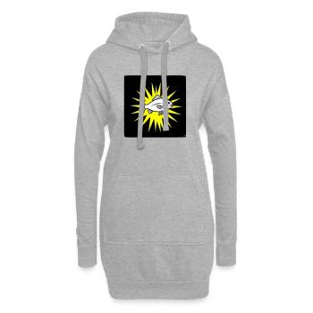 Cooler Fisch im Punk Rock & Pop Art Stil - Hoodie-Kleid - Grau meliert - Vorne