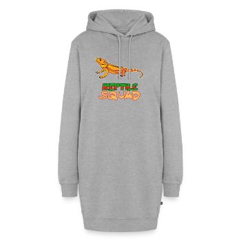Reptile Squad Bartagame Fun Design - Hoodie-Kleid - Grau meliert - Vorne