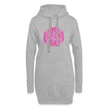 Kreisrose Pinkes Muster - Hoodie-Kleid - Grau meliert - Vorne